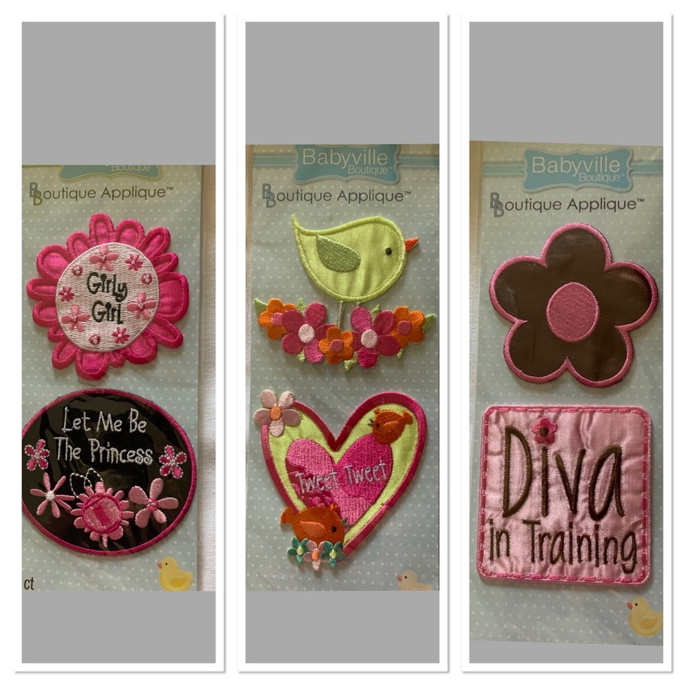 Dritz Girls Babyville Boutique 6 Appliqués Iron On